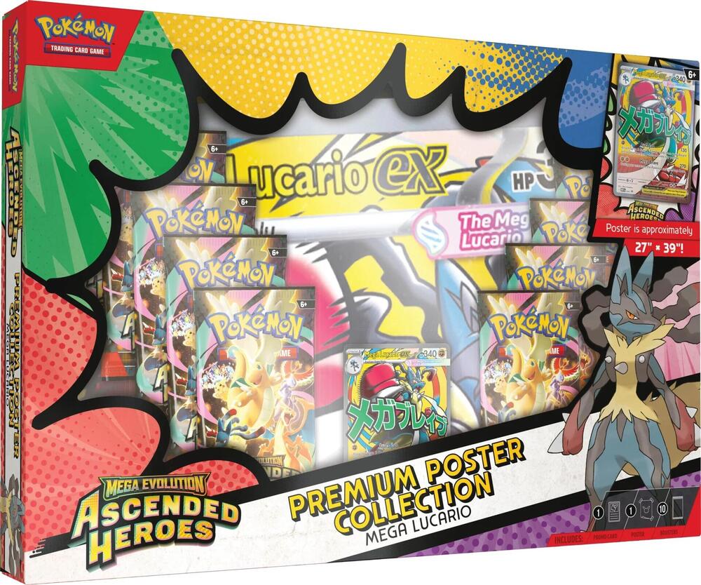 Pokemon TCG: Ascended Heroes Premium Poster Collection (Mega Lucario)