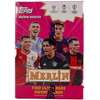 2023/24 Topps Chrome Merlin UEFA Club Competitions Soccer 7-Pack Blaster Box